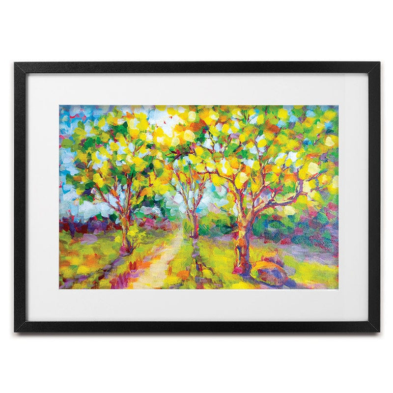 Trees In The Glow Of The Sun Framed Art Print wall art product Valenty / Shutterstock