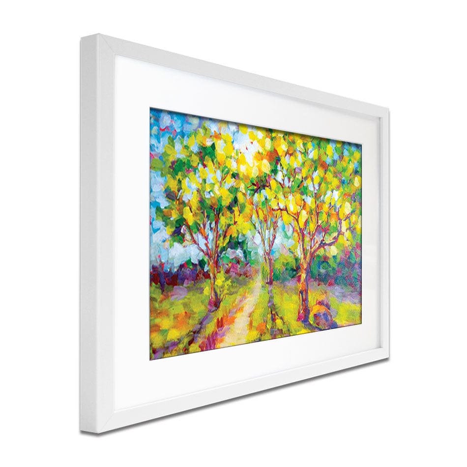 Trees In The Glow Of The Sun Framed Art Print wall art product Valenty / Shutterstock