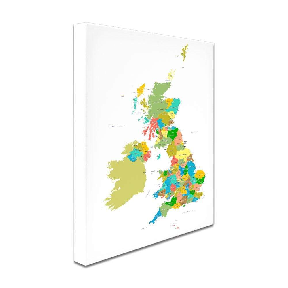 United Kingdom Colourful Map Canvas Print wall art product H Goossens / Independent