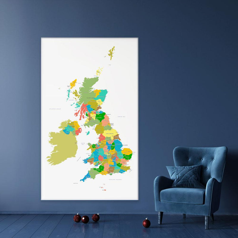 United Kingdom Colourful Map Canvas Print wall art product H Goossens / Independent