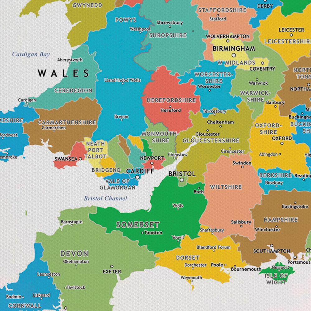 United Kingdom Colourful Map Canvas Print wall art product H Goossens / Independent