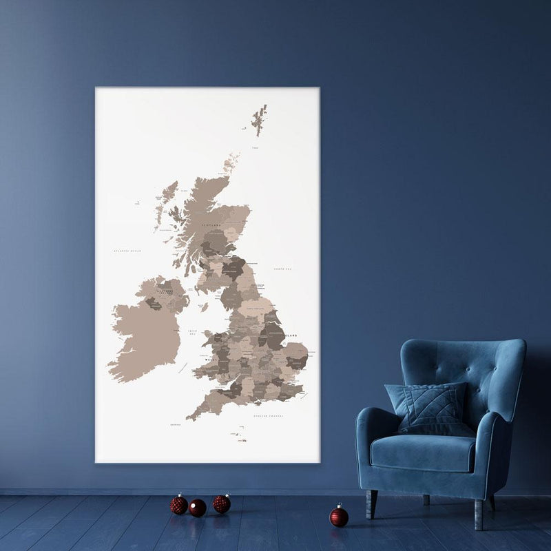 United Kingdom Sepia Map Canvas Print wall art product H Goossens / Independent