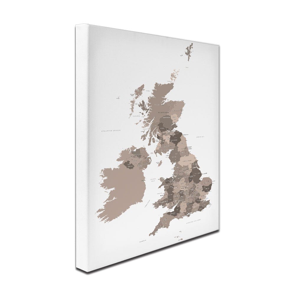 United Kingdom Sepia Map Canvas Print wall art product H Goossens / Independent