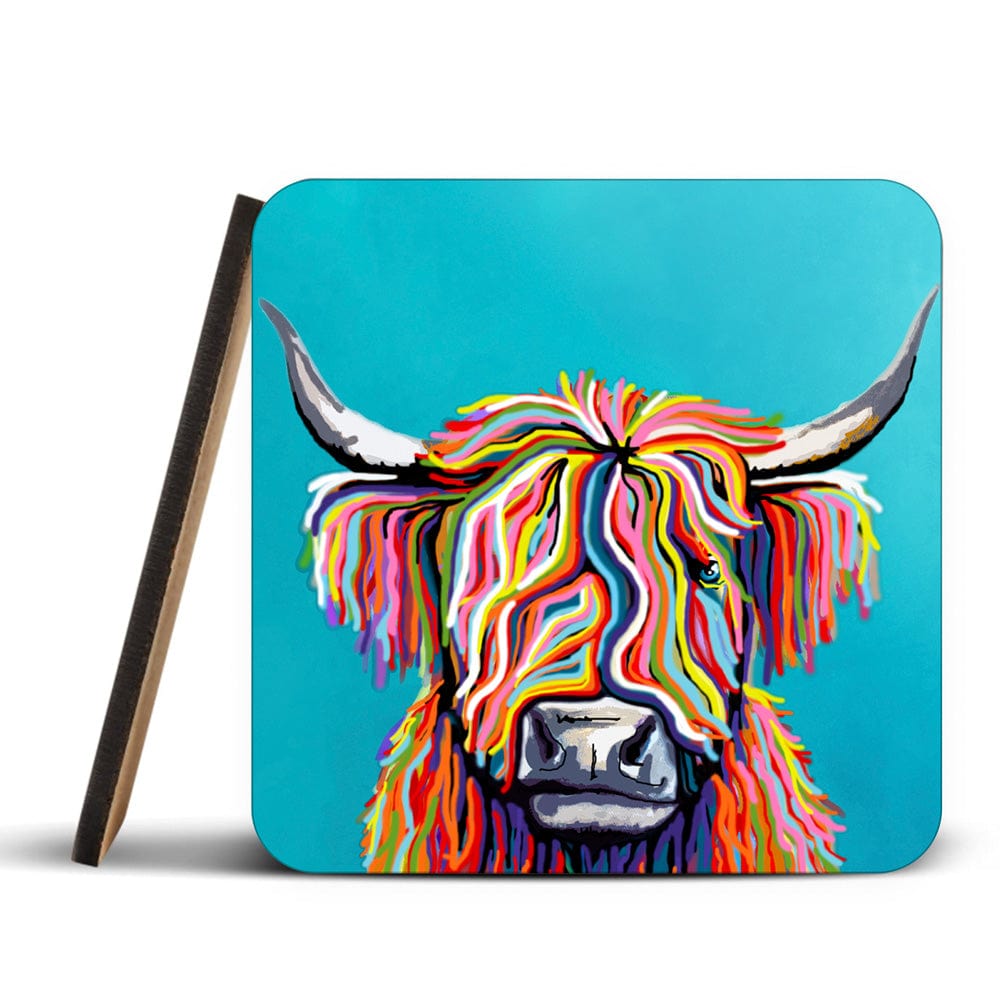 Variety Highland Cow Coaster Set wall art product Independent