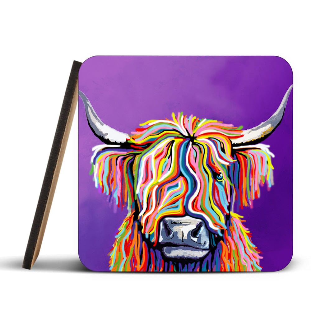 Variety Highland Cow Coaster Set wall art product Independent
