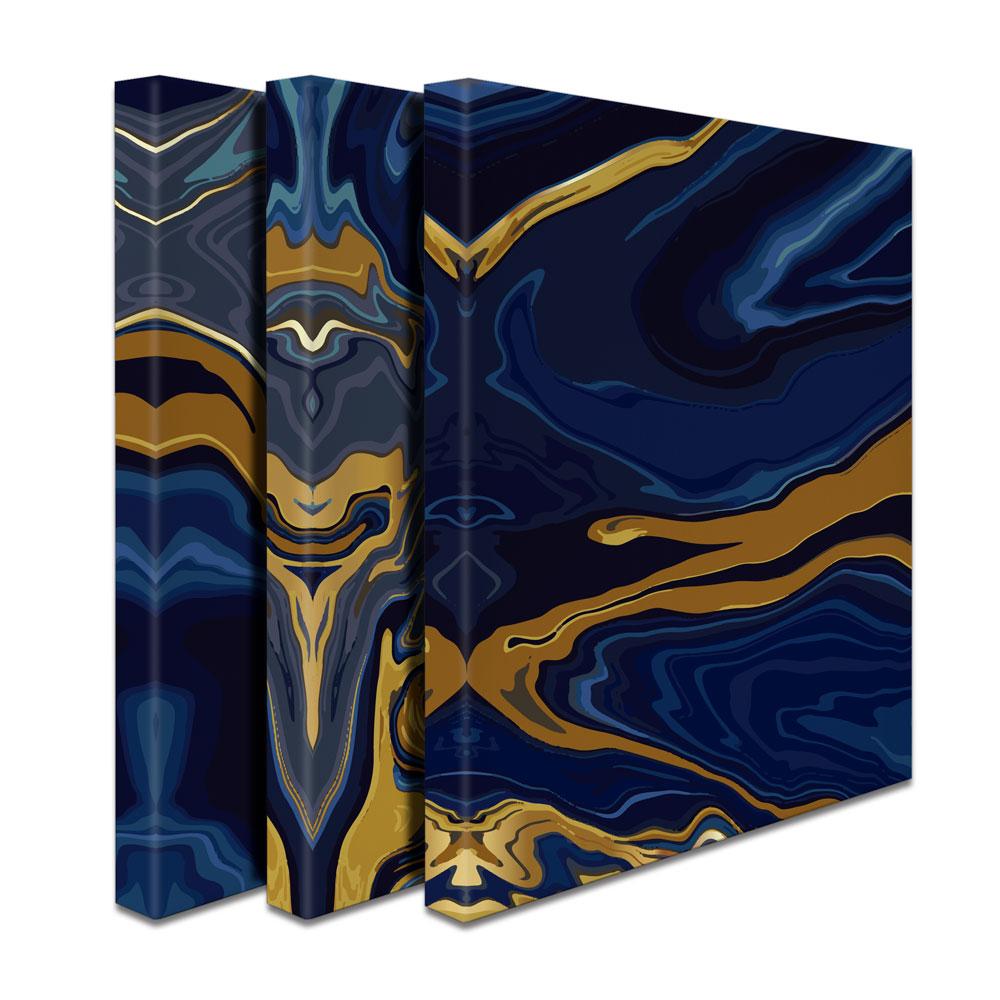 Vibrant Navy Marble Trio Canvas Print wall art product vectortwins / Shutterstock