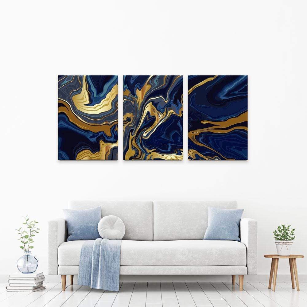 Vibrant Navy Marble Trio Canvas Print wall art product vectortwins / Shutterstock