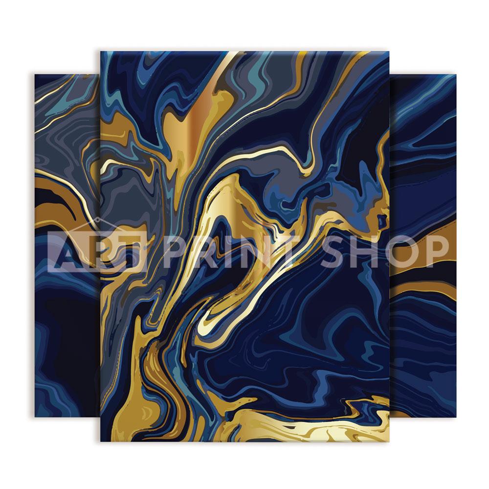 Vibrant Navy Marble Trio Canvas Print wall art product vectortwins / Shutterstock