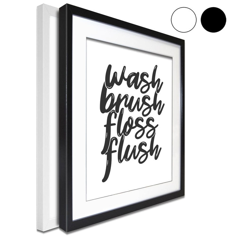 Wash Brush Floss Flush Framed Art Print wall art product MihneaKK / Shutterstock