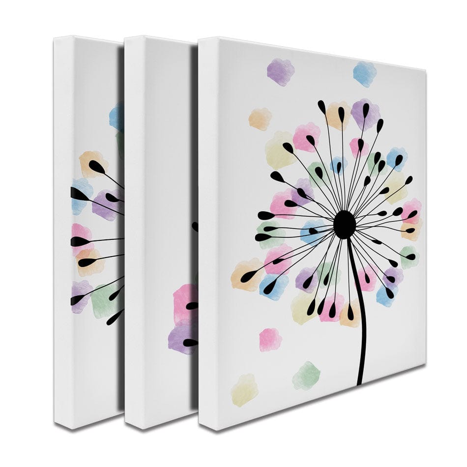 Watercolour Dandelion Seeds Trio Canvas Print wall art product TWINS DESIGN STUDIO / Shutterstock