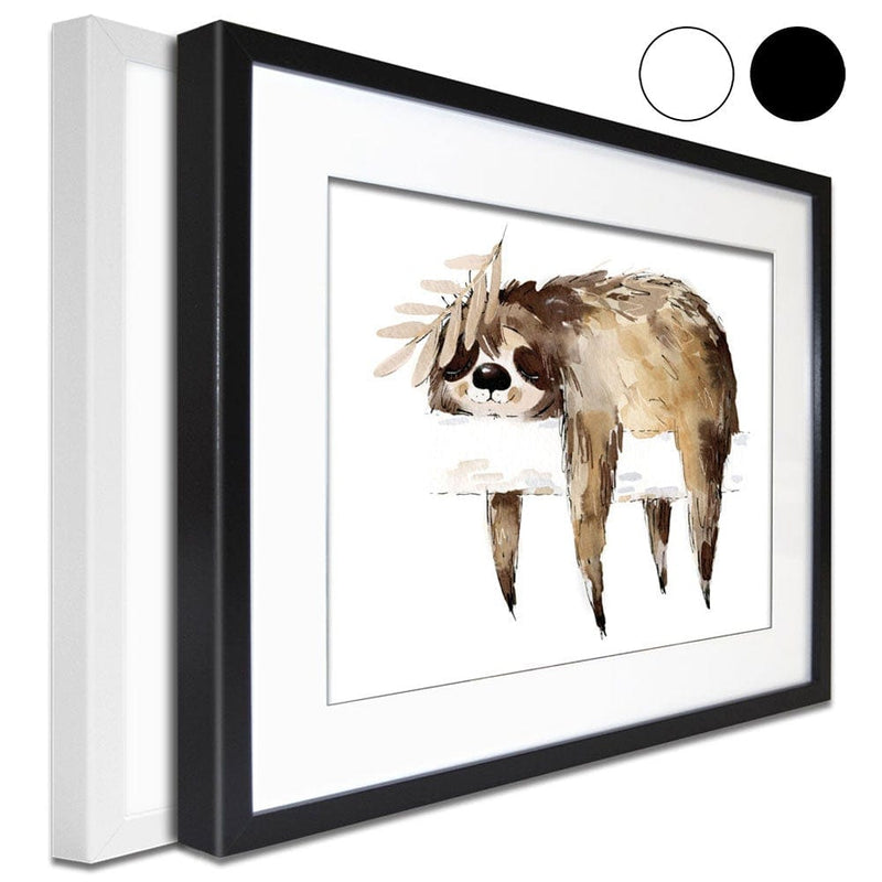 Watercolour Sloth Illustration Framed Art Print wall art product Natallia Bushuyeva / Shutterstock