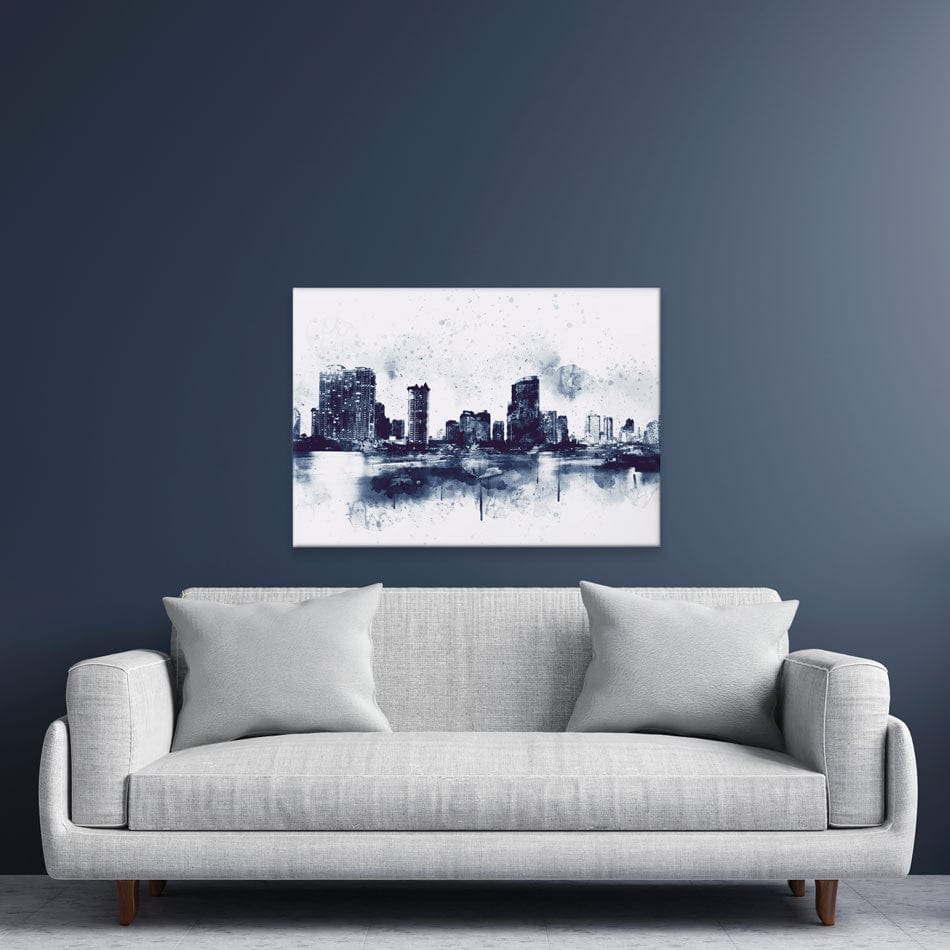Watercolour Speckle Cityscape Canvas Print wall art product Nithid / Shutterstock