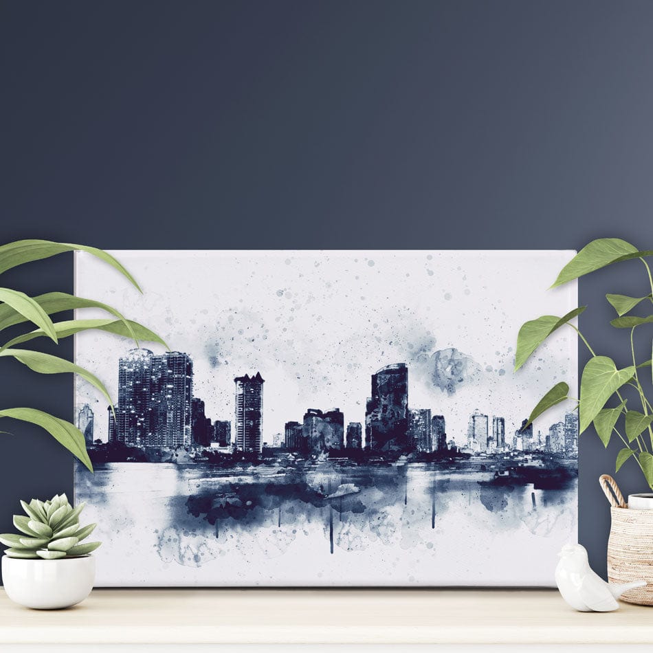 Watercolour Speckle Cityscape Canvas Print wall art product Nithid / Shutterstock