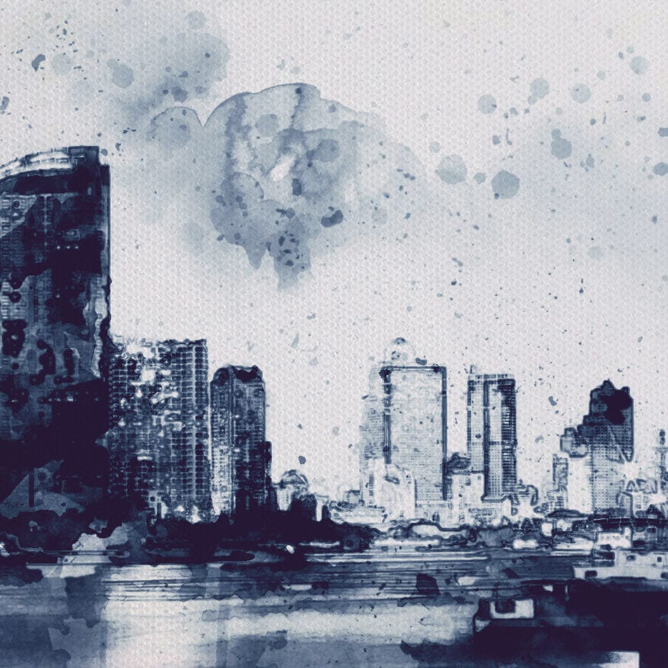 Watercolour Speckle Cityscape Canvas Print wall art product Nithid / Shutterstock