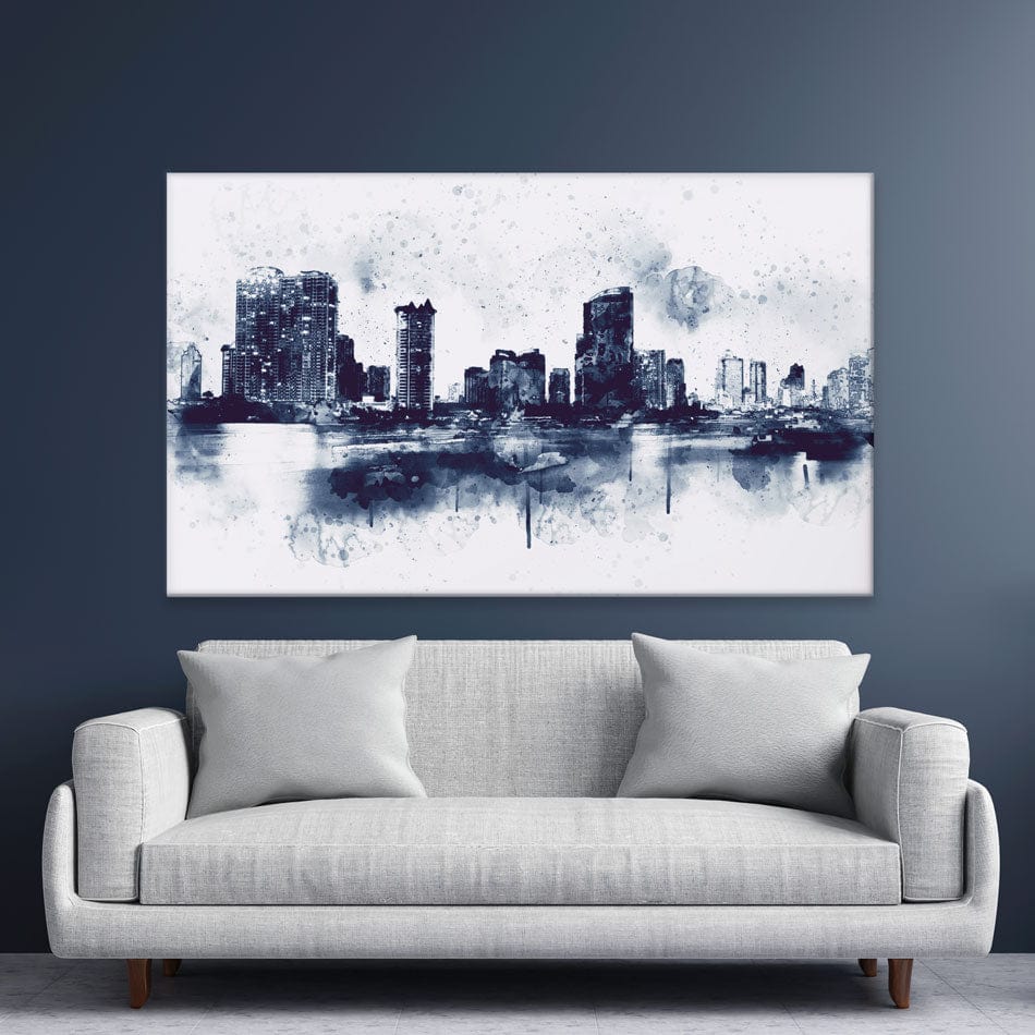 Watercolour Speckle Cityscape Canvas Print wall art product Nithid / Shutterstock