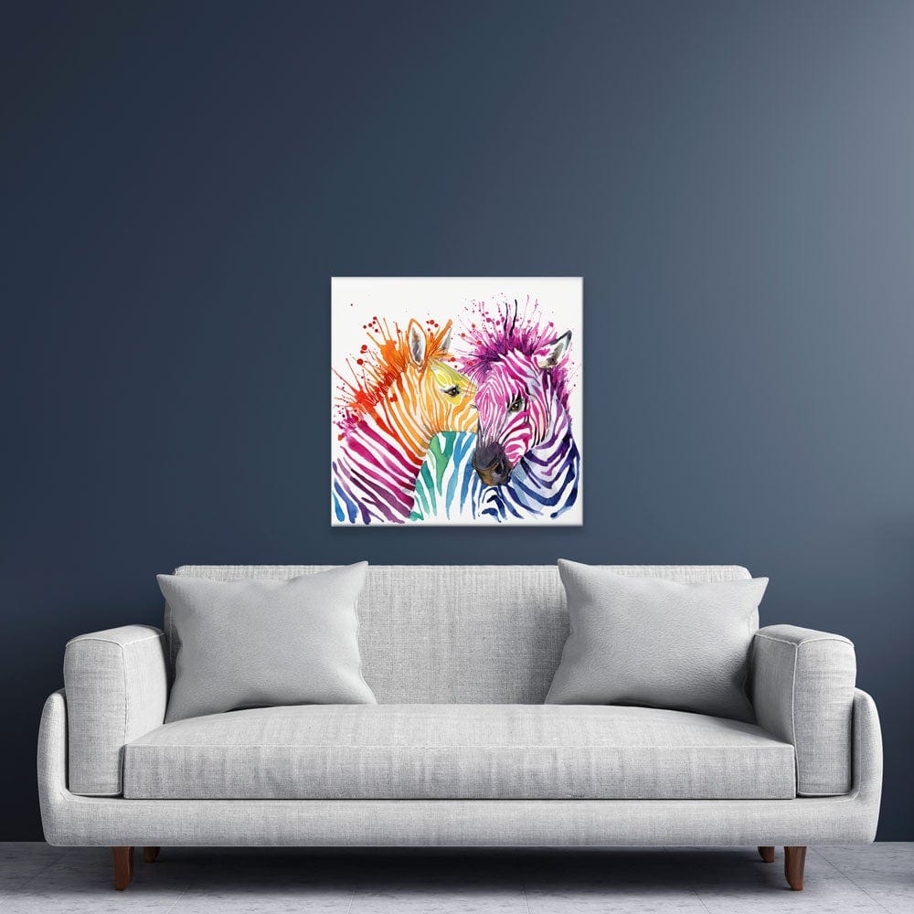 Watercolour Zebra Square Canvas Print wall art product Faenkova Elena / Shutterstock