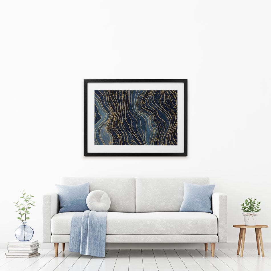 Wavy Navy Framed Art Print wall art product korkeng / Shutterstock