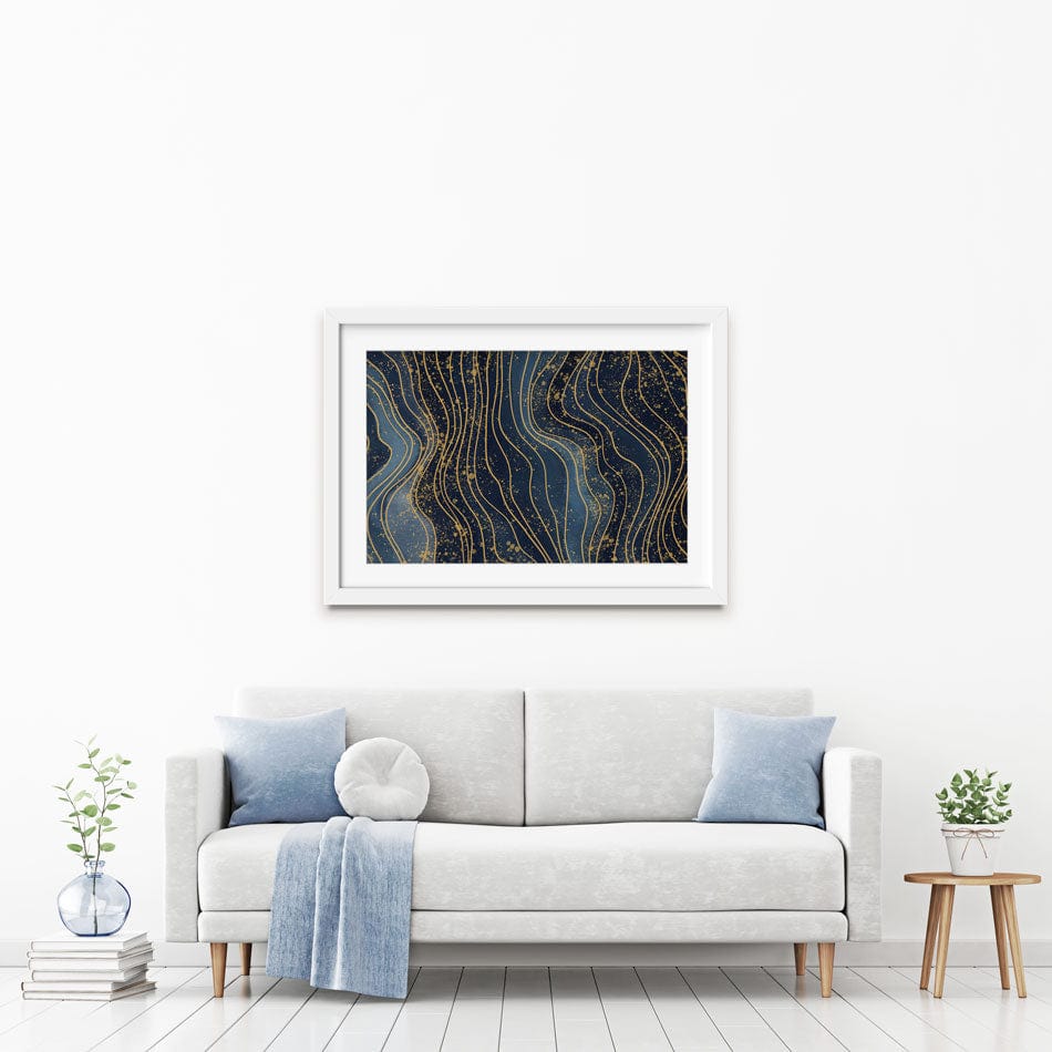 Wavy Navy Framed Art Print wall art product korkeng / Shutterstock