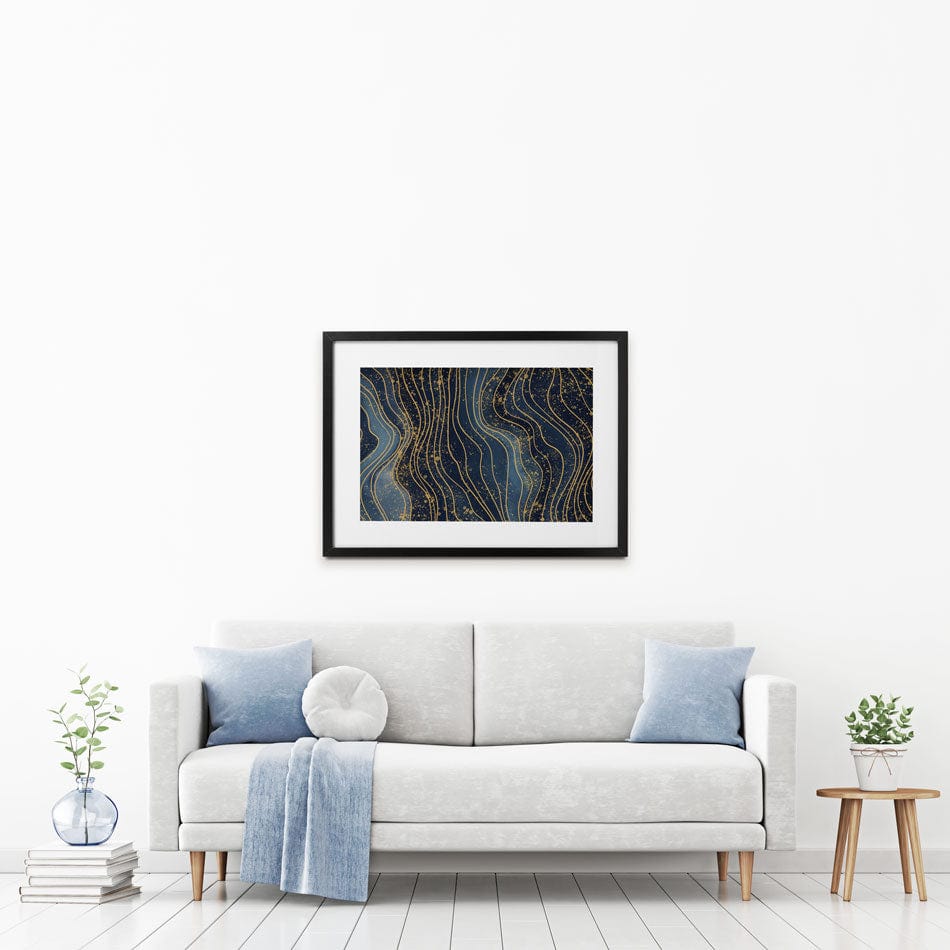 Wavy Navy Framed Art Print wall art product korkeng / Shutterstock