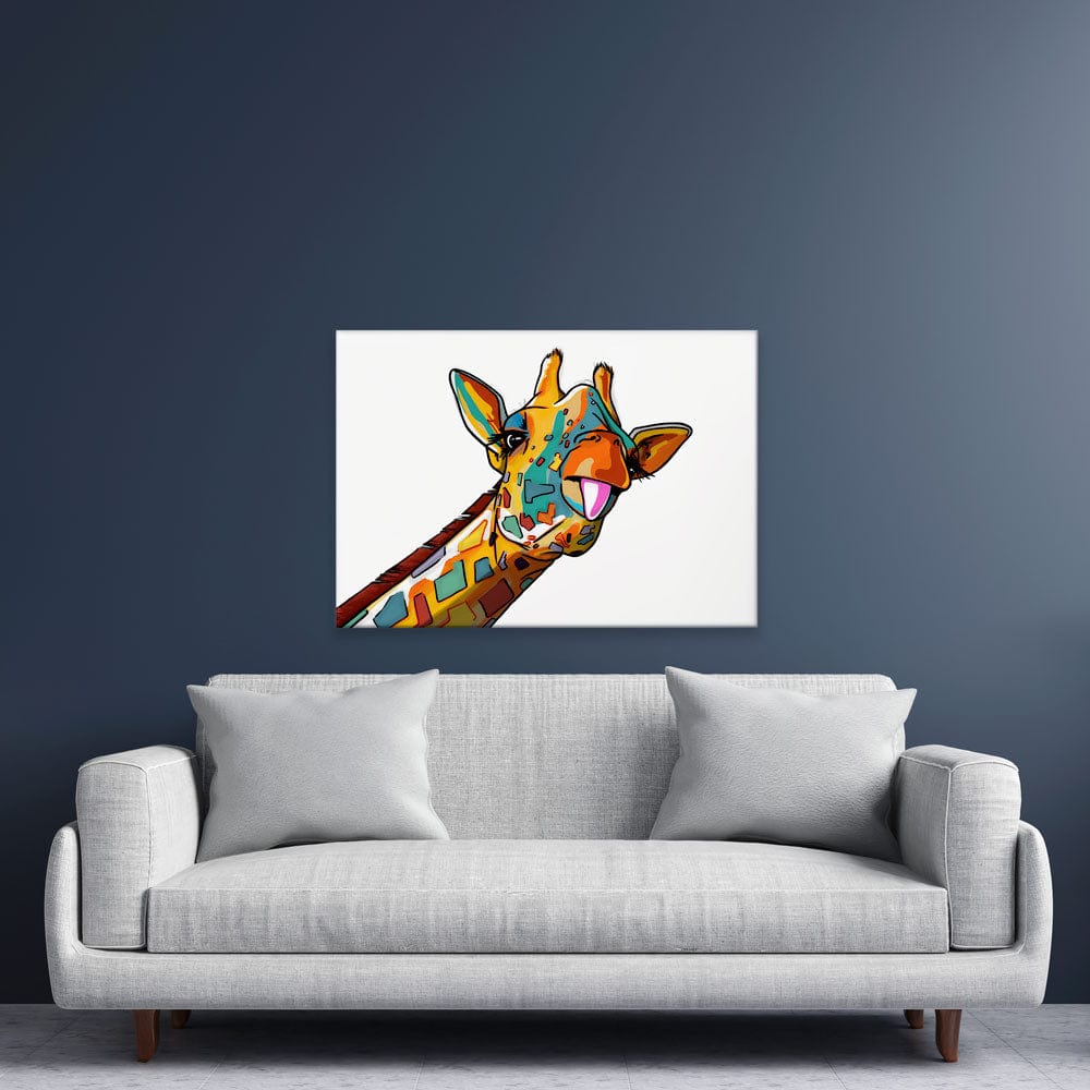 White Giraffe Canvas Print wall art product Art Print Shop