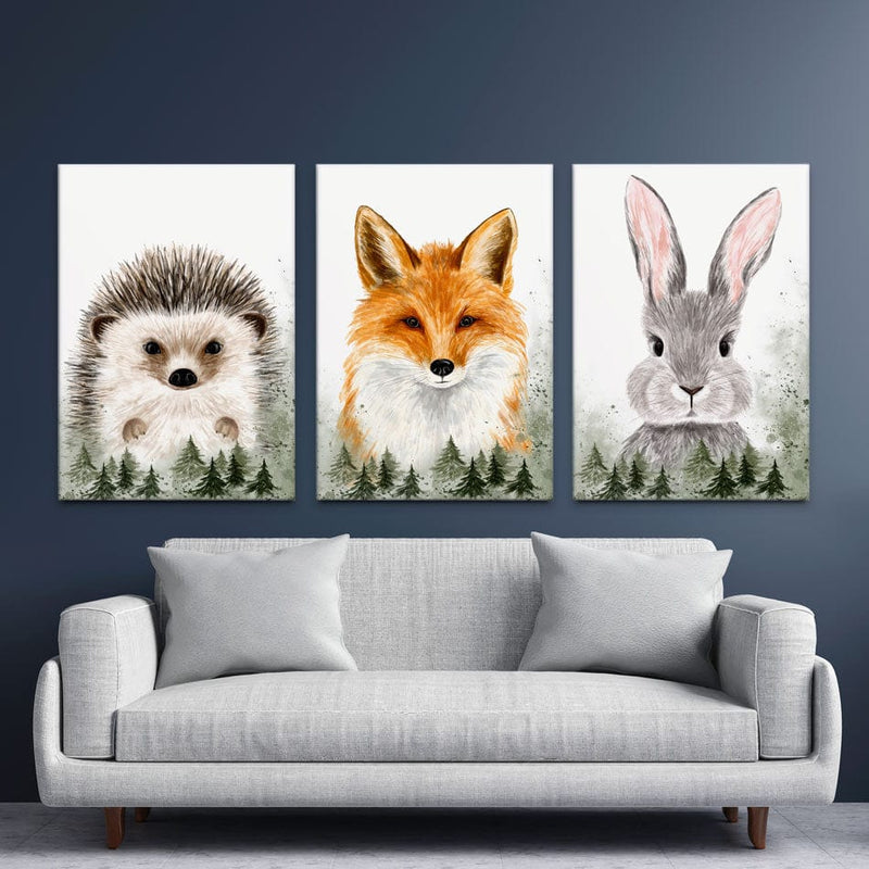 Woodland Animals Trio Canvas Print wall art product AmelieDream / Shutterstock