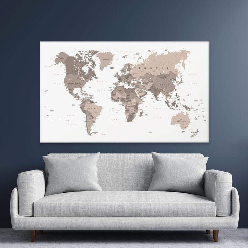 World Map Sepia Canvas Print wall art product H Goossens / Independent