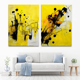Yellow Black Splash Duo Canvas Print wall art product arteria.lab / Shutterstock